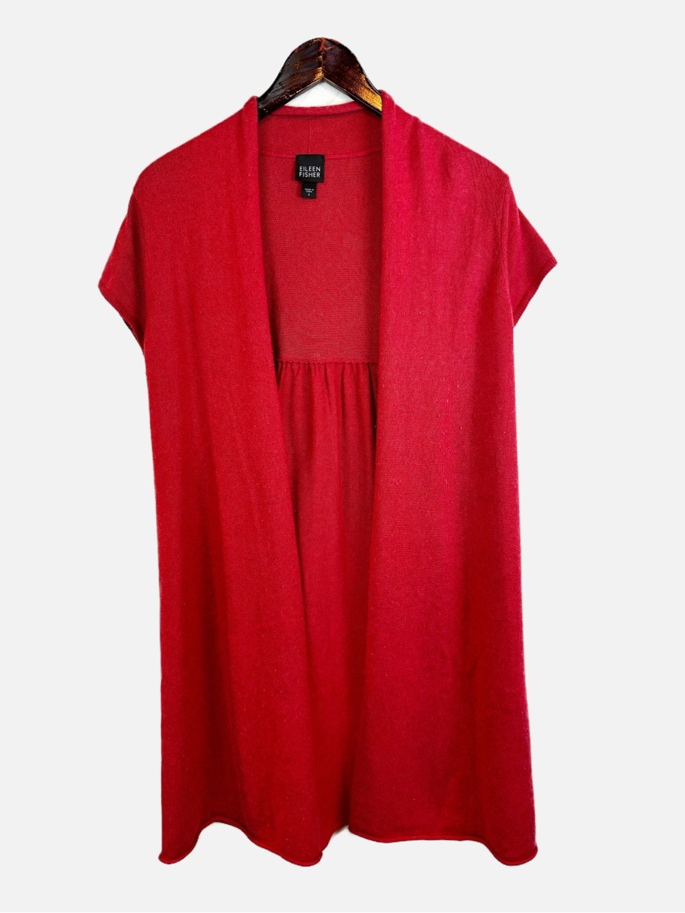 Eileen Fisher | Silk Cashmere Blend Long Open Short Sleeve Cardigan, S